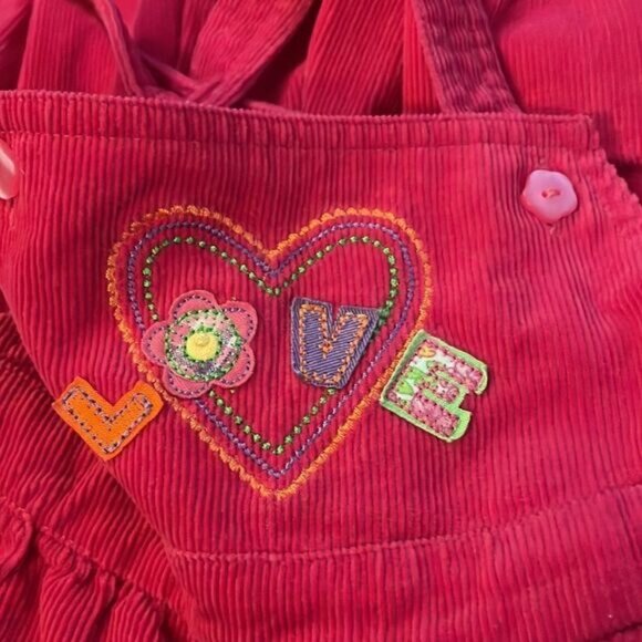 Vintage Girls Corduroy Overalls Pink 6-9 Months - Picture 6 of 6